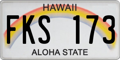 HI license plate FKS173