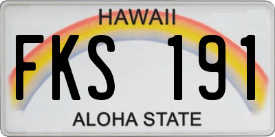 HI license plate FKS191