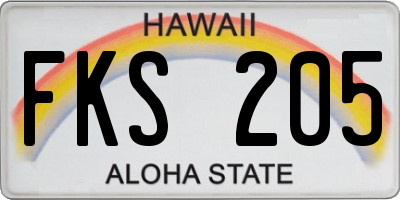HI license plate FKS205