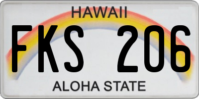 HI license plate FKS206