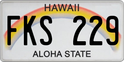 HI license plate FKS229