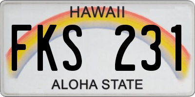 HI license plate FKS231