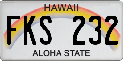 HI license plate FKS232