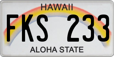 HI license plate FKS233