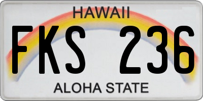 HI license plate FKS236
