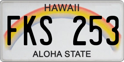 HI license plate FKS253