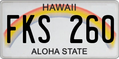 HI license plate FKS260