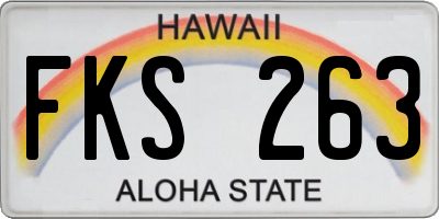 HI license plate FKS263