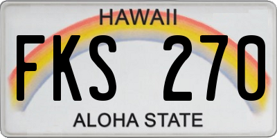 HI license plate FKS270