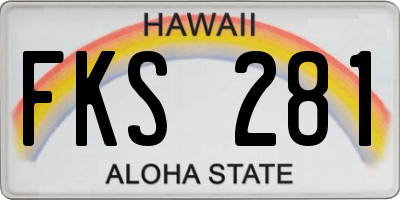 HI license plate FKS281