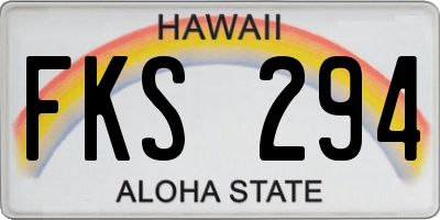 HI license plate FKS294