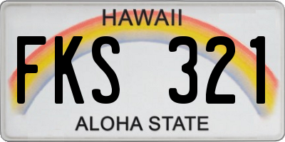 HI license plate FKS321