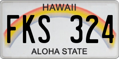 HI license plate FKS324