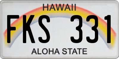 HI license plate FKS331