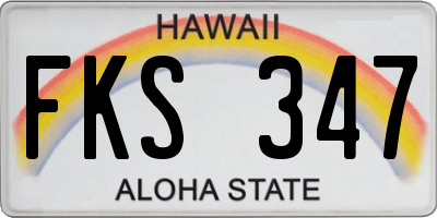 HI license plate FKS347