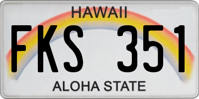 HI license plate FKS351