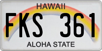 HI license plate FKS361