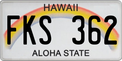 HI license plate FKS362