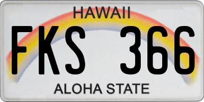 HI license plate FKS366