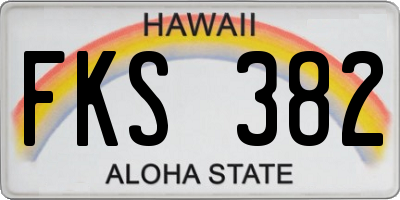 HI license plate FKS382