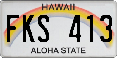 HI license plate FKS413