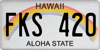HI license plate FKS420