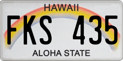 HI license plate FKS435