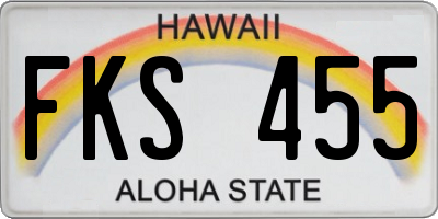 HI license plate FKS455
