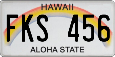 HI license plate FKS456