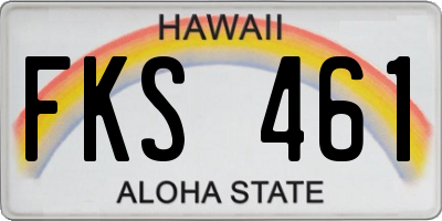 HI license plate FKS461