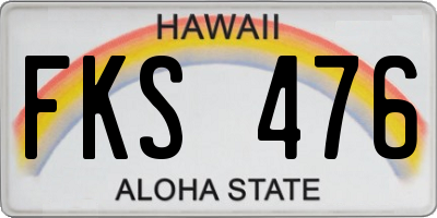 HI license plate FKS476