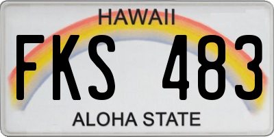 HI license plate FKS483