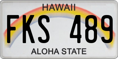 HI license plate FKS489