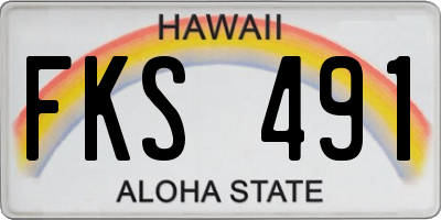 HI license plate FKS491