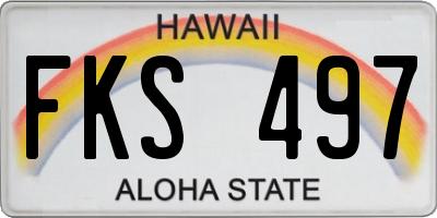 HI license plate FKS497