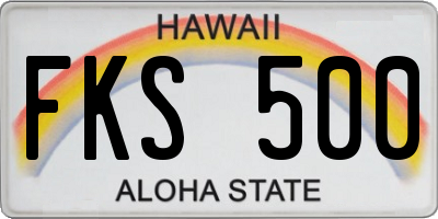 HI license plate FKS500