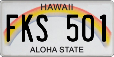 HI license plate FKS501
