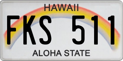 HI license plate FKS511
