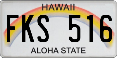 HI license plate FKS516