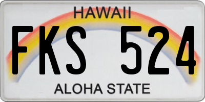 HI license plate FKS524