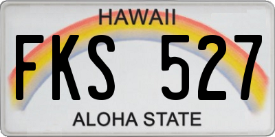 HI license plate FKS527