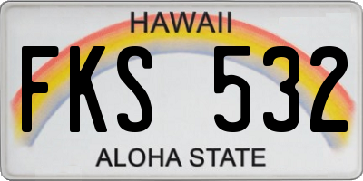 HI license plate FKS532