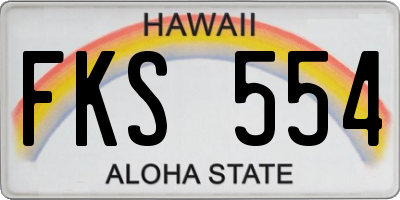 HI license plate FKS554