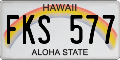 HI license plate FKS577