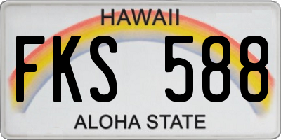 HI license plate FKS588