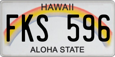 HI license plate FKS596