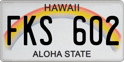 HI license plate FKS602