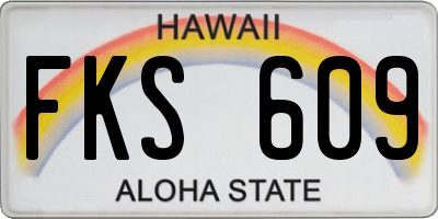 HI license plate FKS609