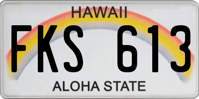 HI license plate FKS613