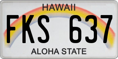 HI license plate FKS637